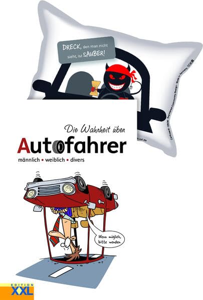 Die Wahrheit über Autofahrer (Buch) mit Scheibenschwamm: männlich • weiblich • divers