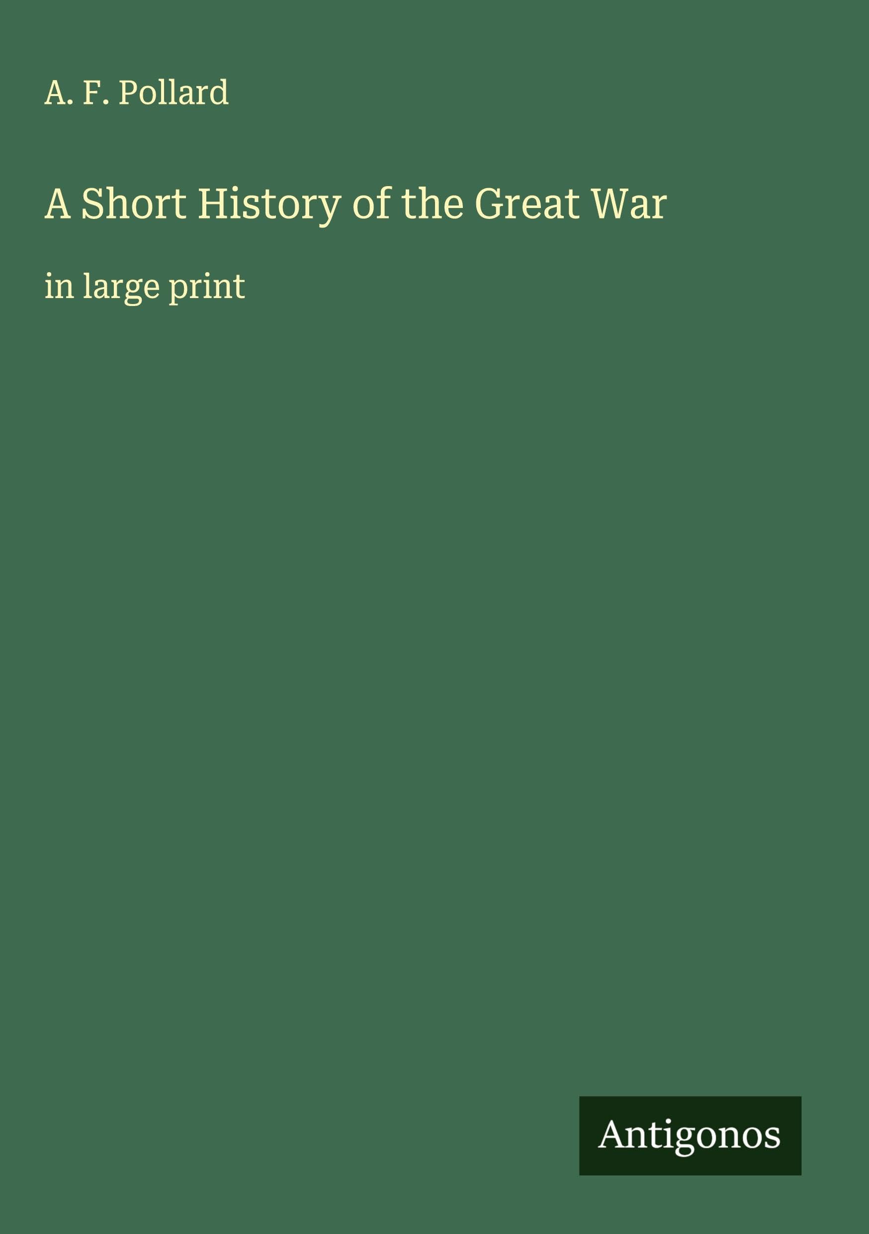 A Short History of the Great War: in large print