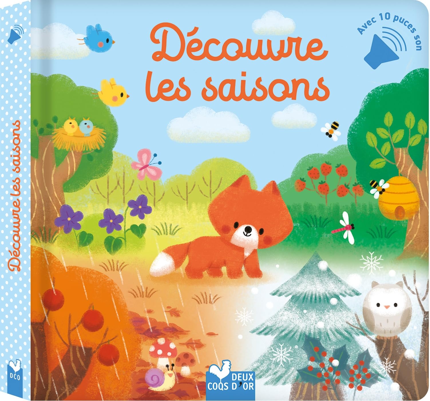 Deux Coqs D'or Découvre Les Saisons Avec 10 Puces Son - Sophie De Mullenheim - Cartonné - Comptine, Chant - Image 3