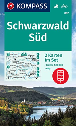 unbekannt Kompass Wanderkarten-Set 887 Schwarzwald Süd (2 Karten) 1, 50.000, Inklusive Karte Zur Offline Verwendung In Der Kompass-App. Fahrradfahren.