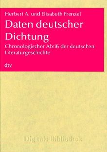 Daten deutscher Dichtung. CD-ROM für Windows 98/ME/NT/2000/XP/Mac. Chronologischer Abriß der deutschen Literaturgeschichte