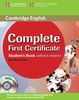 COMPLETE FIRST CERTIFICATE ST WITH+CD
