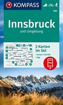 KOMPASS Wanderkarten-Set 290 Innsbruck und Umgebung (2 Karten) 1:50.000: inklusive Karte zur offline Verwendung in der KOMPASS-App. Fahrradfahren. Skitouren