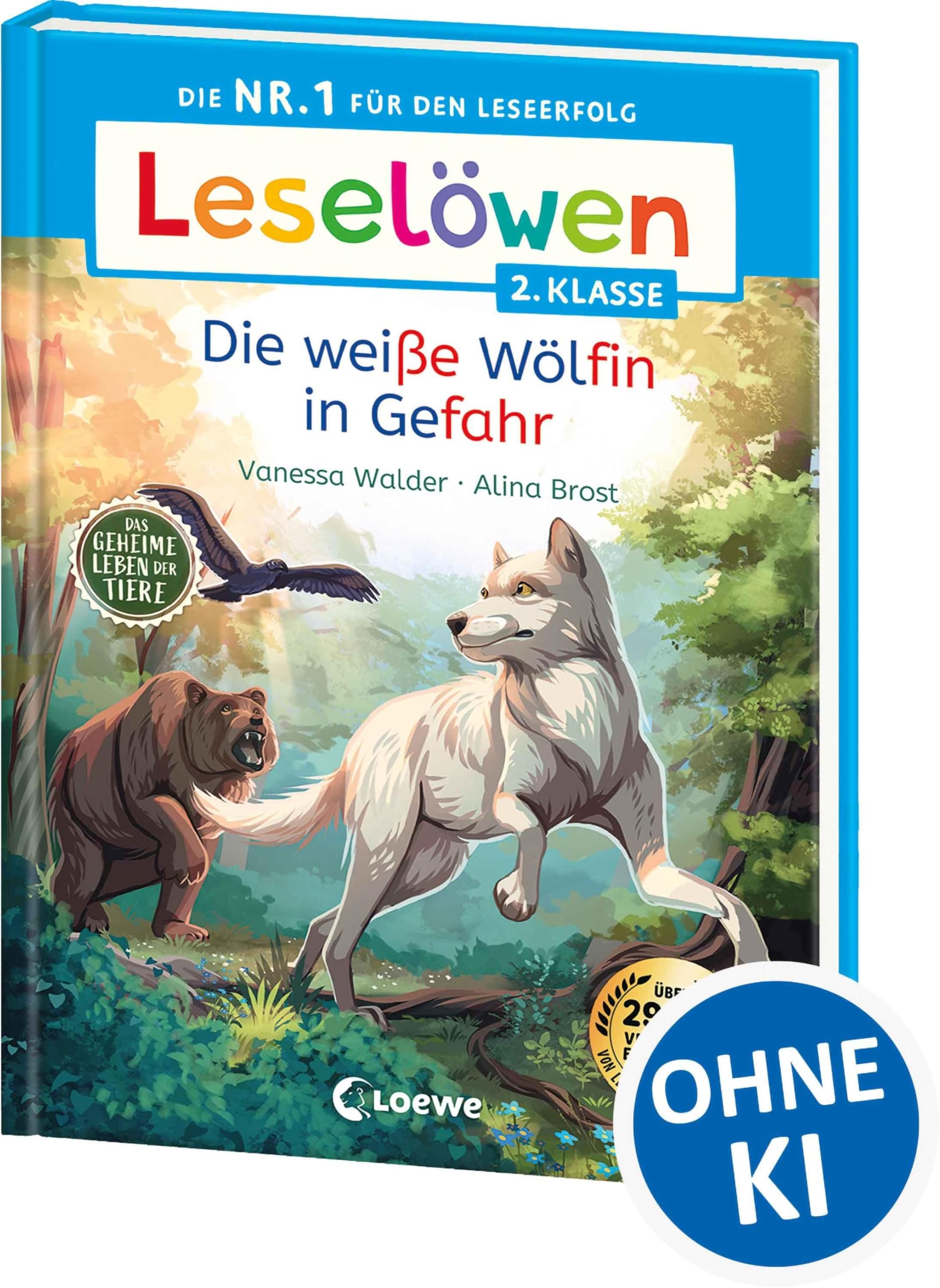 Leselöwen 2. Klasse - Das geheime Leben der Tiere - Die weiße Wölfin in Gefahr: Die Nr. 1 für den Leseerfolg - Mit Silbenfärbung und Leselernschrift ABeZeh - Erstlesebuch für Kinder ab 7 Jahren