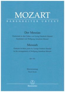 Mozart Der Messias Klavierauszug KV 572