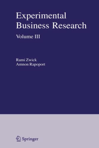 Experimental Business Research: Volume III: Marketing, Accounting and Cognitive Perspectives