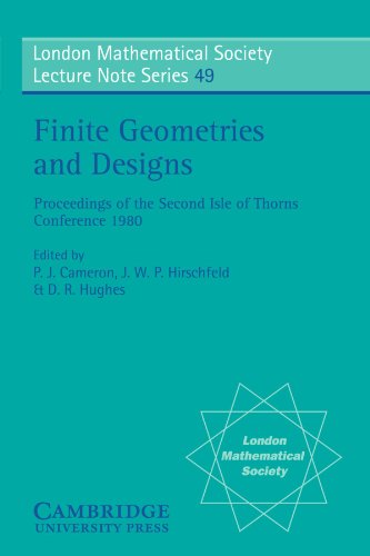 Cameron, P. J. Finite Geometries And Designs, Proceedings Of The Second Isle Of Thorns Conference 1980 (London Mathematical Society Lecture Note Series, Band 49)