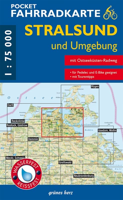 Pocket-Fahrradkarte Stralsund und Umgebung: Maßstab 1:75.000. Wasser- und reißfest. (Fahrradkarten)