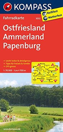 Ostfriesland - Ammerland - Papenburg: Fahrradkarte. GPS-genau. 1:70000 (KOMPASS-Fahrradkarten Deutschland)