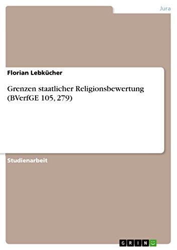 Grenzen staatlicher Religionsbewertung (BVerfGE 105, 279)
