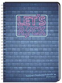 Rock Schüler-/Studentenkalender A5 2021/2022 - 17-Monate - 176 Seiten - Wochenkalendarium - mit flexiblem Einband, Spiralbindung und Schutzumschlag - 15,2 x 21,5 cm