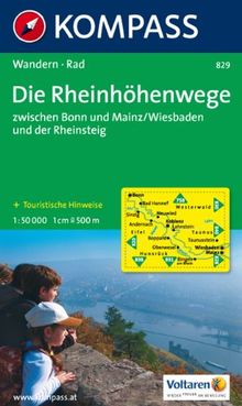 Die Rheinhöhenwege zwischen Bonn und Mainz/Wiesbaden und der Rheinweinpfad. 1:50.000