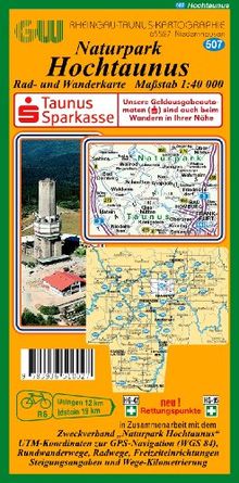 507 Naturpark Hochtaunus: Rad- und Wanderkarte. 1:40000 mit Rettungspunkten