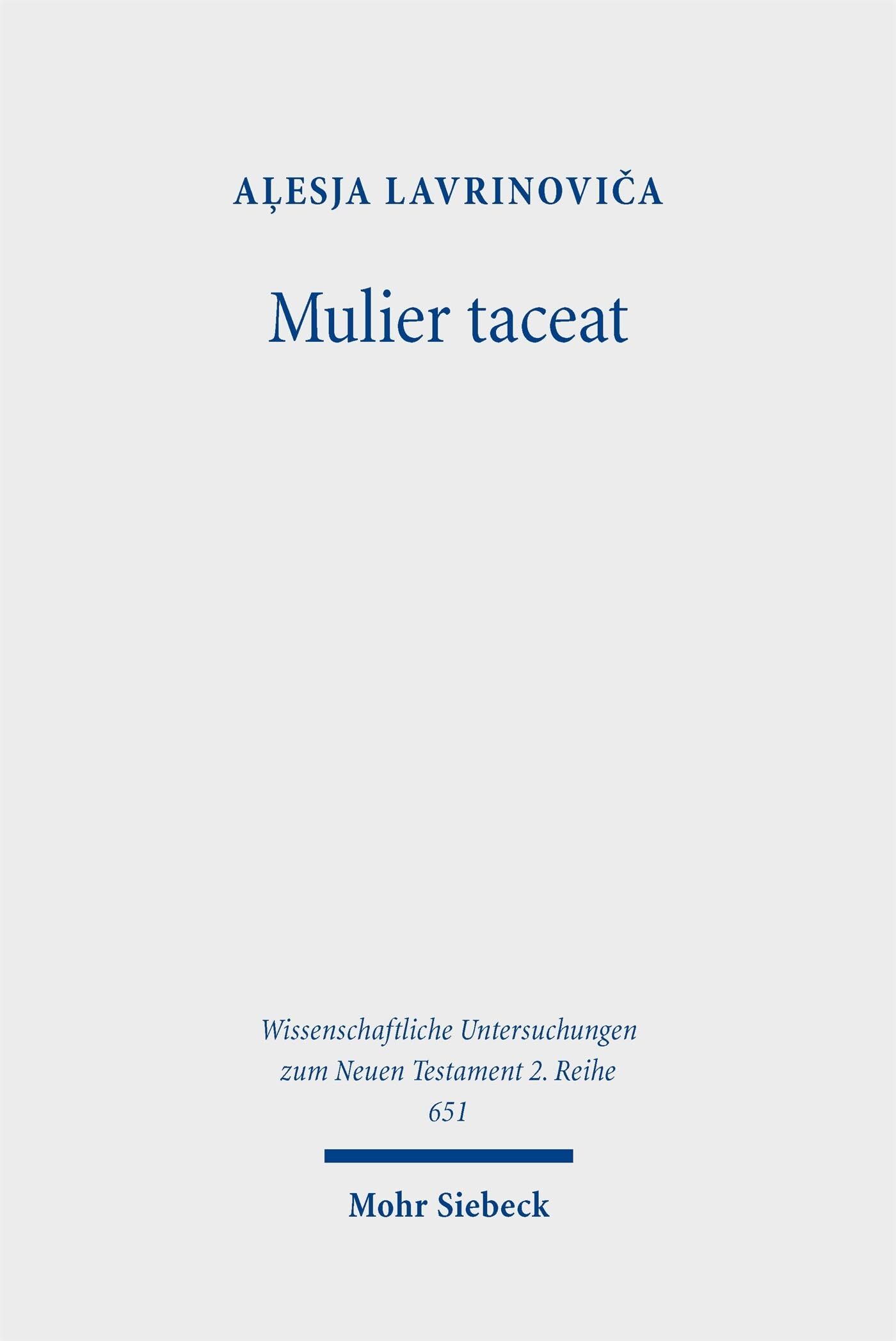 Mulier taceat - Neuware