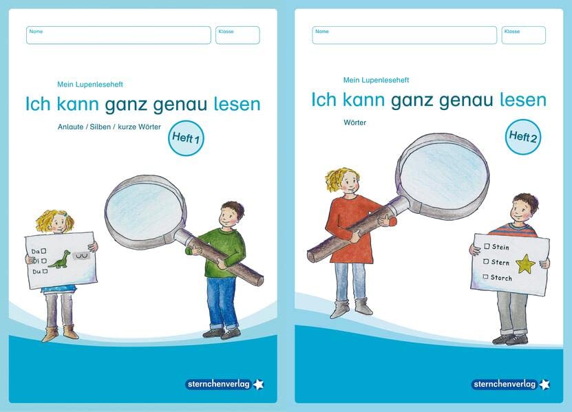 Mein Lupenleseheft 1 und 2 - Ich kann ganz genau lesen -: Teil 1: Anlaute / Silben / kurze Wörter - Teil 2: Wörter