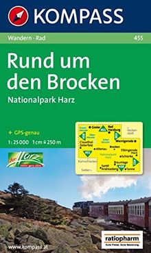 Rund um den Brocken - Nationalpark Harz: Wanderkarte mit Radrouten. GPS-genau. 1:25000