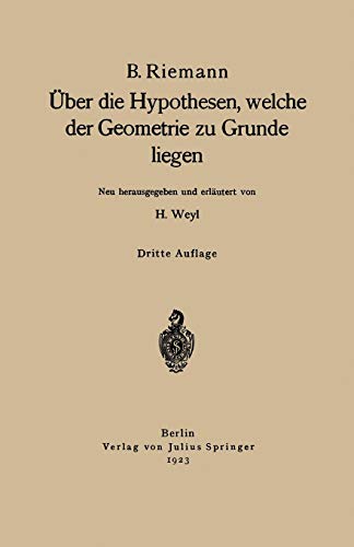 Über die Hypothesen, welche der Geometrie zu Grunde liegen