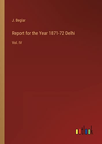 Report for the Year 1871-72 Delhi: Vol. IV