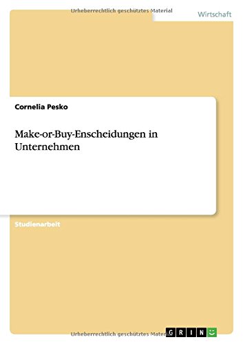 Make-or-Buy-Enscheidungen in Unternehmen
