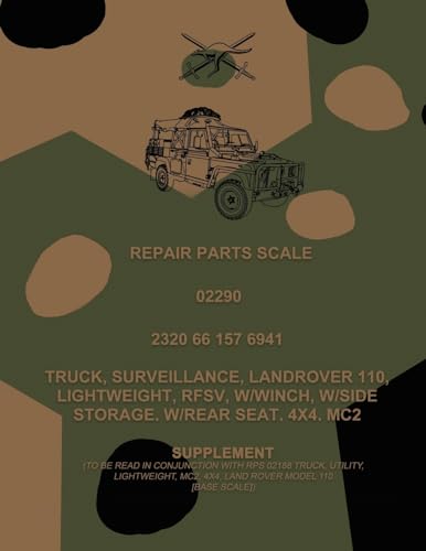 Repair Parts Scale, Truck, Surveillance, Land Rover 110, Lightweight, RFSV, W/Winch, W/Side Storage, W/Rear Seat, 4x4, MC2