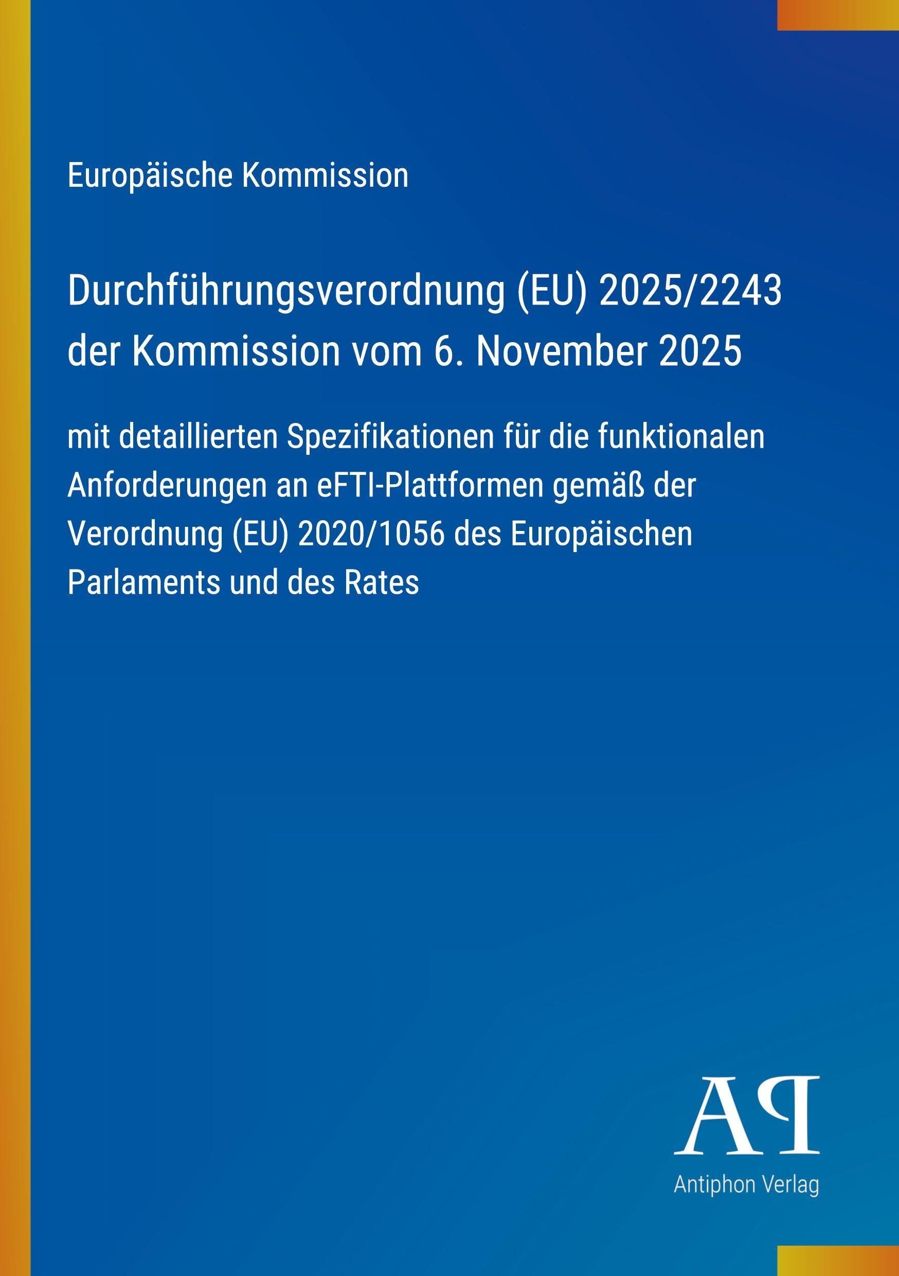 Durchführungsverordnung (EU) 2025/2243 der Kommission vom 6. November 2025