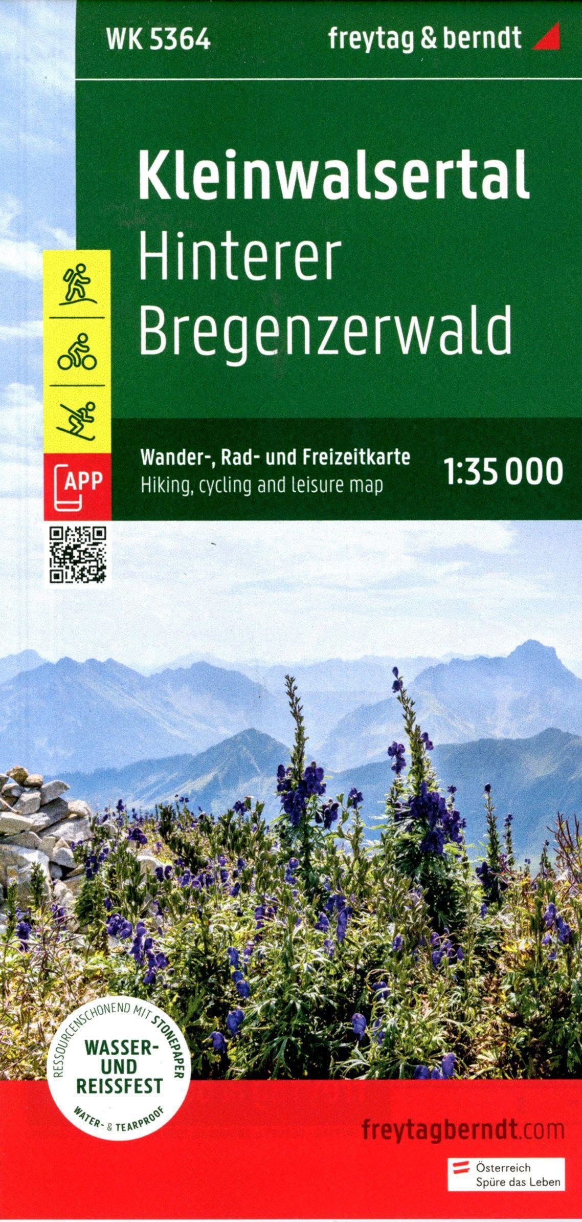 Kleinwalsertal, Wander-, Rad- und Freizeitkarte 1:35.000, freytag & berndt, WK 5364: Hinterer Bregenzerwald, mit APP, wasserfest und reißfest (freytag & berndt Wander-Rad-Freizeitkarten, Band 5364)