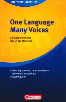 Cornelsen Senior English Library - Fiction: Ab 11. Schuljahr - One Language, Many Voices: Interpretationshilfe: Inhaltsangaben und Interpretationen - ... Themen und Wortschatz, Musterklausuren