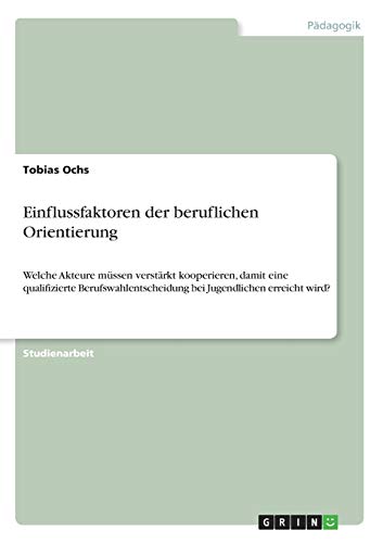 Einflussfaktoren der beruflichen Orientierung: Welche Akteure müssen verstärkt kooperieren, damit eine qualifizierte Berufswahlentscheidung bei Jugendlichen erreicht wird?
