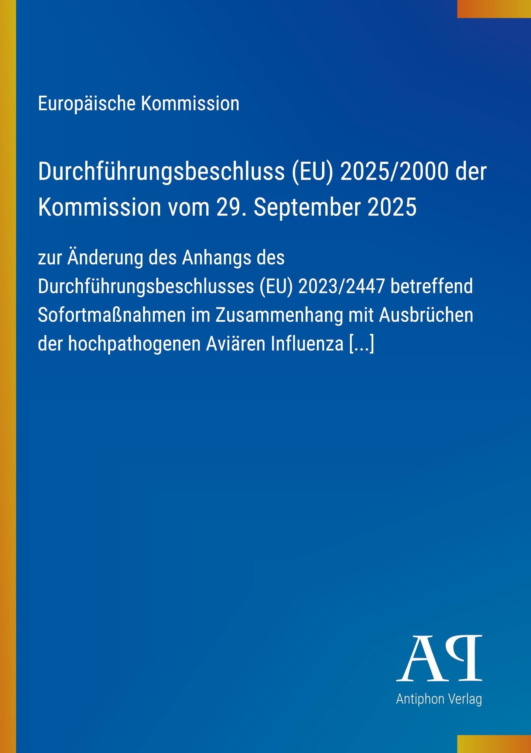 Durchführungsbeschluss (EU) 2025/2000 der Kommission vom 29. September 2025