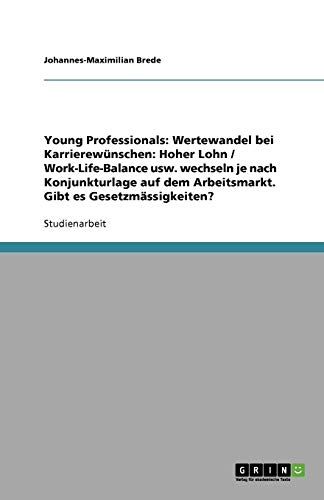 Young Professionals: Wertewandel bei Karrierewünschen: Hoher Lohn / Work-Life-Balance usw. wechseln je nach Konjunkturlage auf dem Arbeitsmarkt. Gibt es Gesetzmässigkeiten?