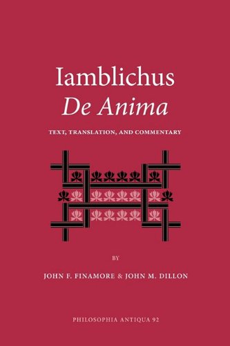 Iamblichus De Anima, Text, Translation, And Commentary (Philosophis Antiqua)