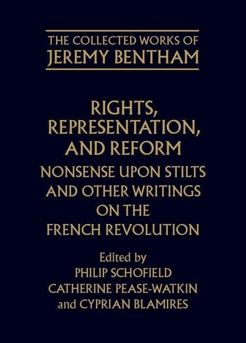 RIGHTS REPRESEN & REF CWJB: M C (The Collected Works of Jeremy Bentham)