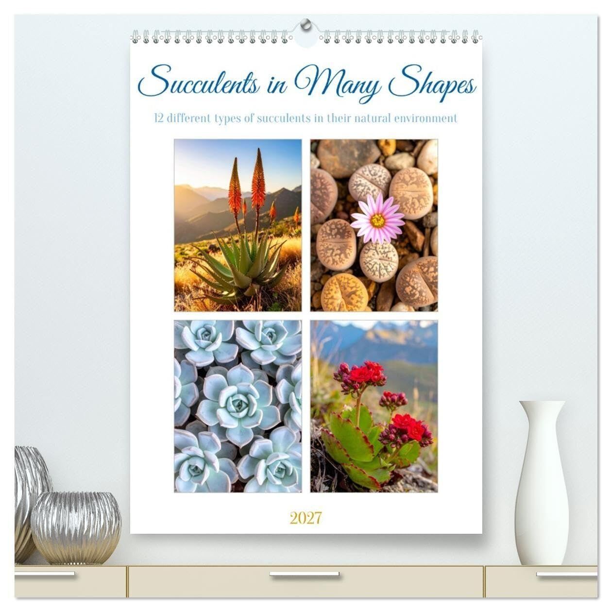 Succulents in Many Shapes (High Quality Premium Wall Calendar 2027 DIN A2 portrait),CALVENDO 12 Month Wall Calendar