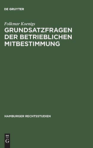 Grundsatzfragen der betrieblichen Mitbestimmung (Hamburger Rechtsstudien, 43, Band 43)