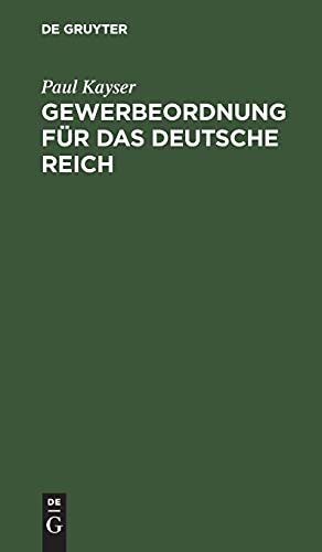 Gewerbeordnung für das Deutsche Reich