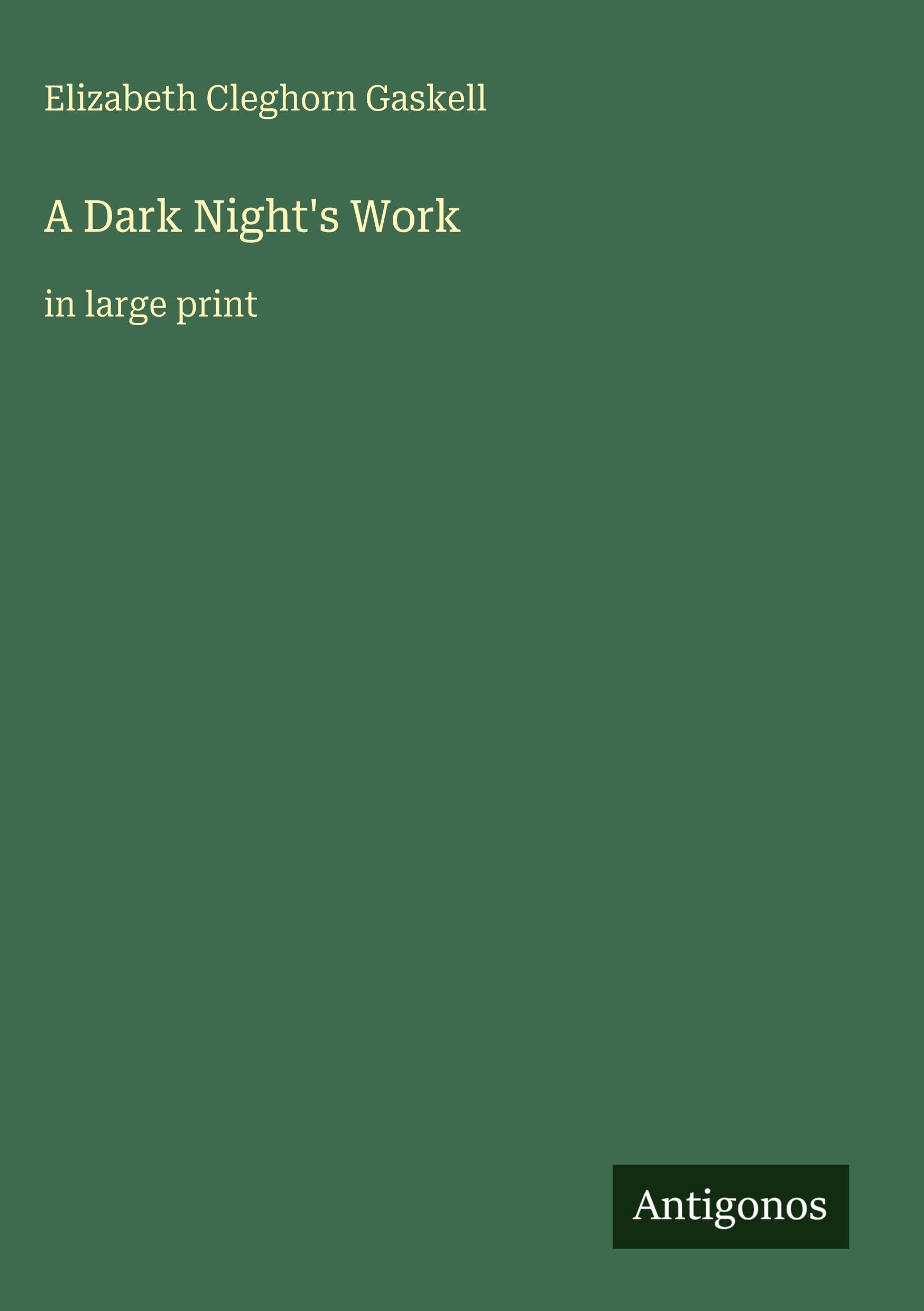 A Dark Night's Work: in large print