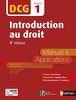 Introduction au droit, DCG épreuve 1 : manuel & applications