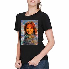 LIULOUHU Damen Reba Mcentire Art T-Shirt for Women Round Neck Short Sleeve Tops