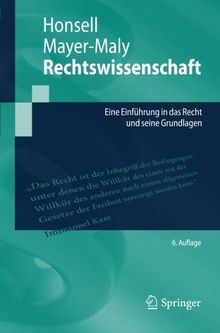 Rechtswissenschaft: Eine Einführung in das Recht und seine Grundlagen (Springer-Lehrbuch)