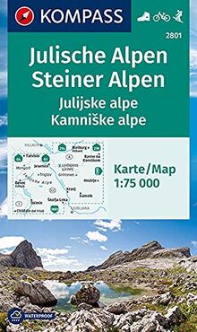 KOMPASS Wanderkarte Julische Alpen/Julijske alpe, Steiner Alpen/Kamniske alpe: Wanderkarte mit Radrouten und Skitouren. GPS-genau. 1:75000 (KOMPASS-Wanderkarten, Band 2801)