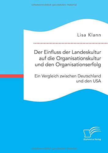 Der Einfluss der Landeskultur auf die Organisationskultur und den Organisationserfolg. Ein Vergleich zwischen Deutschland und den USA