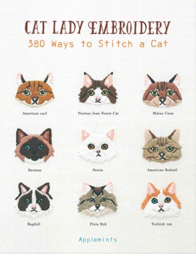 Applemints Cat Lady Embroidery, 380 Ways To Stitch A Cat