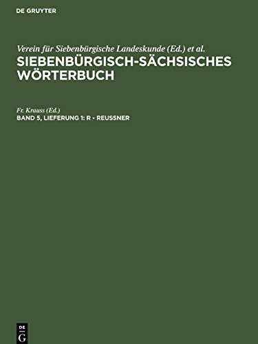 R - Reussner: SISÄWB-B, Band 5, Lieferung 1 (Siebenbürgisch-Sächsisches Wörterbuch)