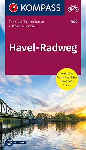 Kompass-Karten GmbH Kompass Fahrrad-Tourenkarte Havel-Radweg 1, 50.000, Leporello Karte, Reiß- Und Wetterfest