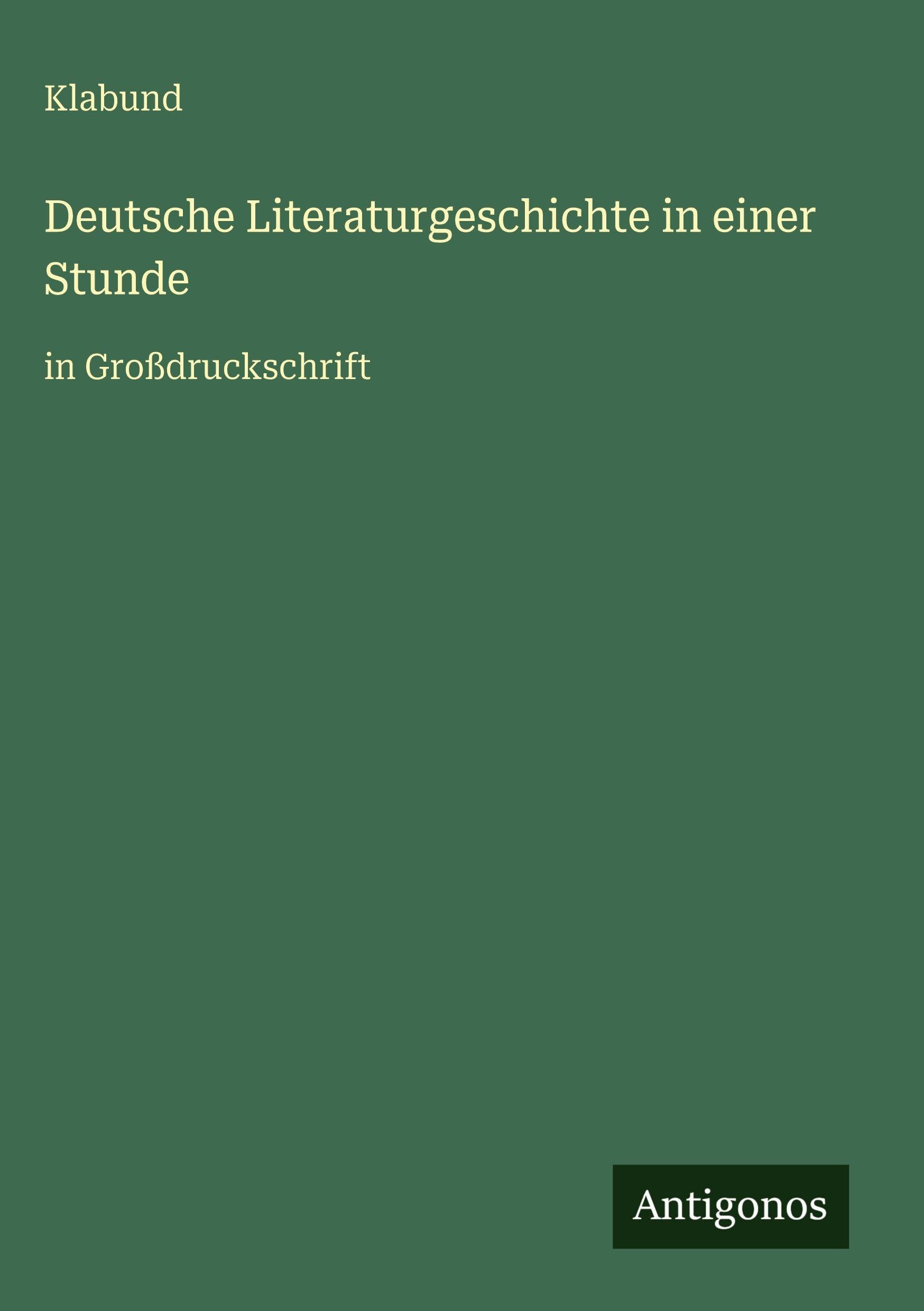 Deutsche Literaturgeschichte in einer Stunde: in Großdruckschrift