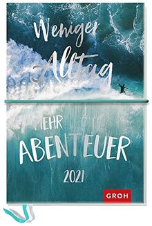 Weniger Alltag, mehr Abenteuer 2021: Kreativbuchkalender mit Stickerbogen