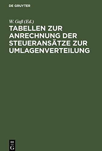 Tabellen zur Anrechnung der Steueransätze zur Umlagenverteilung: (Art. 25 Abs. IV des Bayerischen Umlagengesetzes vom 14. Aug. 1910).