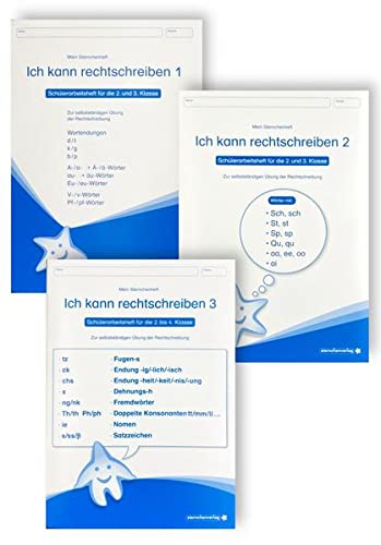 Ich kann rechtschreiben 1 bis 3 - Schülerarbeitshefte für die 2. bis 4. Klasse: Meine Sternchenhefte im 3er Set zur selbstständigen Übung der Rechtschreibung