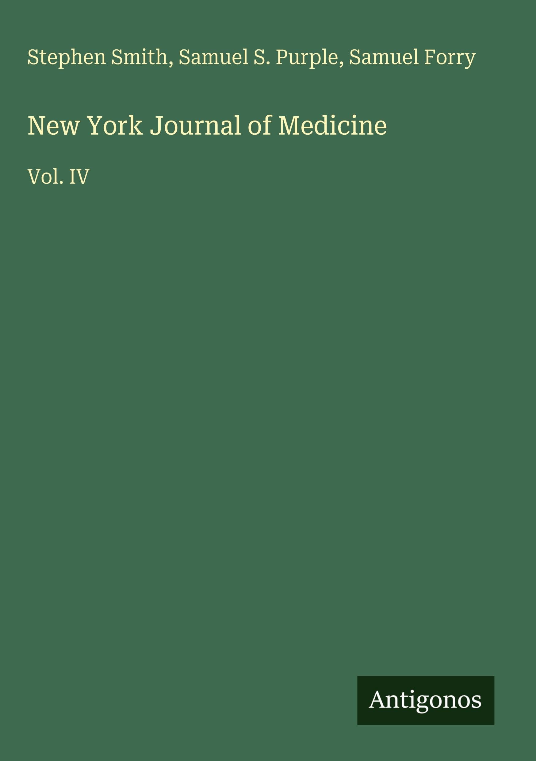 New York Journal of Medicine: Vol. IV