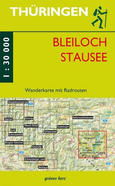 Wanderkarte Bleilochstausee: Maßstab 1:30.000 (Thüringen zu Fuß erleben: Wanderkarten, 1:30.000)